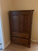 Front view closed showing two doors and two drawers