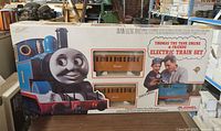 Front of boxed Lionel Thomas G-scale train set
