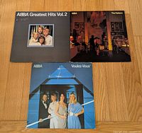 Front covers of the three ABBA album sleeves