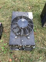 Top view showing axial fan and overall size