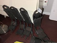 Four Swiss Cargo J-style racks showing overall form and foam sleeves