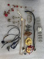 Overview of assorted jewelry pieces laid out