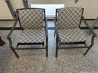 Front view of both armchairs with cushions in place