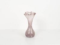 Full view of purple glass bud vase