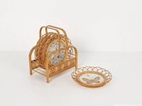 Full set of coasters in holder and one displayed