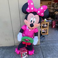 Full view of inflated 6 ft Minnie Mouse and box