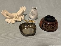 Group shot showing all four decor items