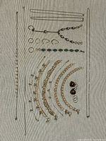 All jewellery pieces laid out for overview