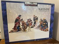 Front of retail box showing complete nativity set image and branding