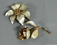 Both brooches showing size and design