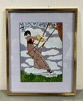 Framed tile painting front view