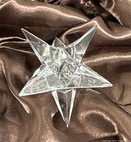 Rosenthal clear crystal star candle holder on fabric