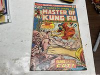 Front cover of Marvel Master of Kung Fu issue 38 comic book showing title, artwork, and overall wear.