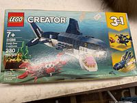 Front of sealed LEGO Creator 31088 Deep Sea Creatures box showing 3-in-1 builds
