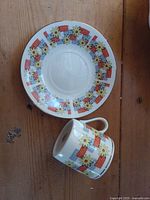 cup and saucer top view showing pattern and size