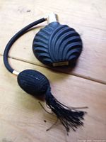 Full view of perfume atomizer with bulb and tassel