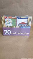 Front view of sealed boxed card set showing '20 General Birthday card collection' label and visible cards