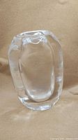 Front view of clear glass vase