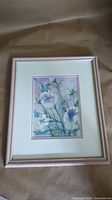 Frontal view of framed watercolor showing full artwork and frame