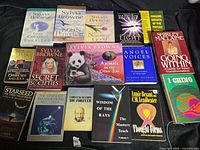 Single overview image showing all sixteen softcover books arranged on dark surface