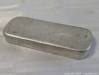 Top view of pewter ingot bar