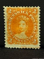Front of the 2-cent Queen Victoria New Brunswick stamp