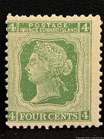 Front of 4¢ Prince Edward Island Queen Victoria stamp