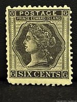 Front view of the 6¢ Prince Edward Island Queen Victoria stamp