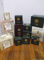 Group shot of 13 Boyds Bears boxes arranged on floor