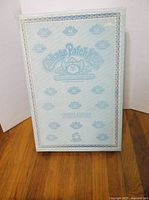 Front of original blue box showing Cabbage Patch Kids Porcelain Collection branding