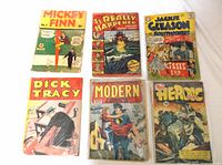 Front covers of all six comics