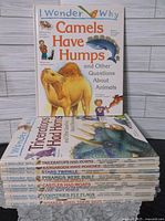 stack of I Wonder Why books with Camels Have Humps on top