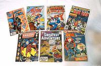 All seven comics arranged for overview