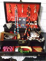 Full jewelry box open with all items visible