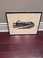 Front view of framed Orangeville Train Station print