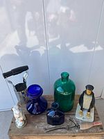 Group shot of all items on wooden surface