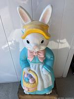 Full view of Empire Easter bunny blow mold on block