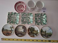 Top view of all 10 pieces with measuring tape