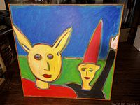 Front view of full painting showing subject matter and colours