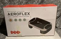 Front of retail box showing Lifepro AeroFlex 4-in-1 aerobic step platform image and features