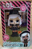 Front box view showing LOL Surprise! Witchay Babay inflatable graphic, size 5 ft, LED feature