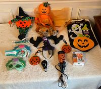 All twelve Halloween items arranged on table