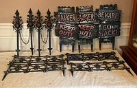 All items: 4 posts, 6 signs, 4 fence panels