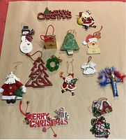 Group shot of all 15 ornaments laid out