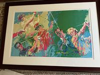 Full view of framed Leroy Neiman Golf Champions print