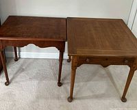 Both wooden side tables side by side
