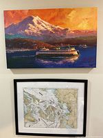 Overall view showing both wall art pieces