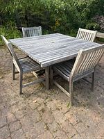 Table with four chairs, full set view