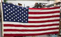 Full view of the large 50-star American flag