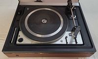 Top view of Dual 1226 turntable in plinth